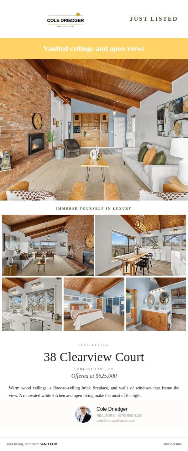 Grove real estate email template preview