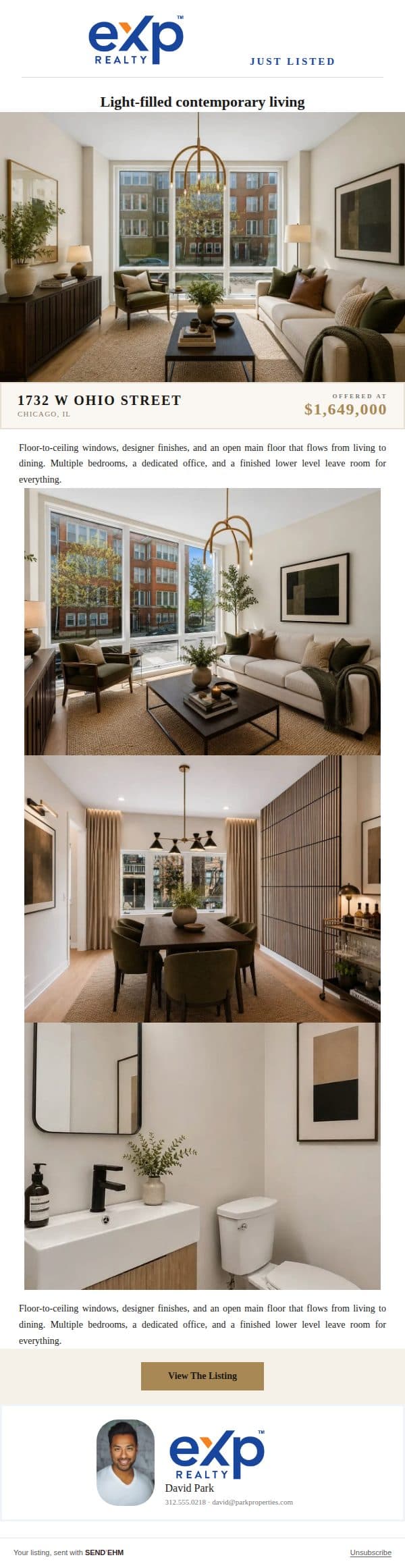 Manor real estate email template preview