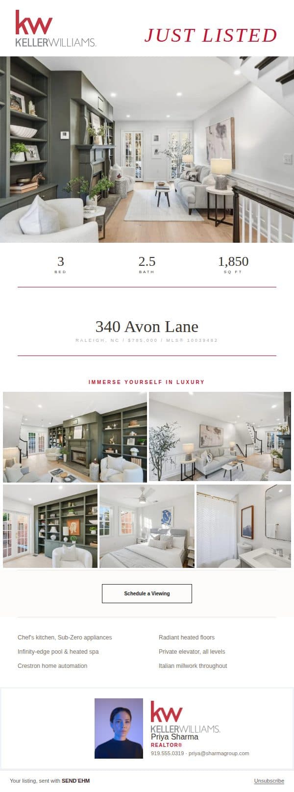 Moor real estate email template preview