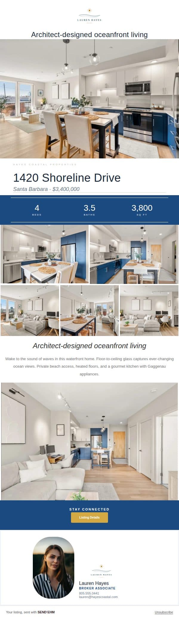 Shore real estate email template preview