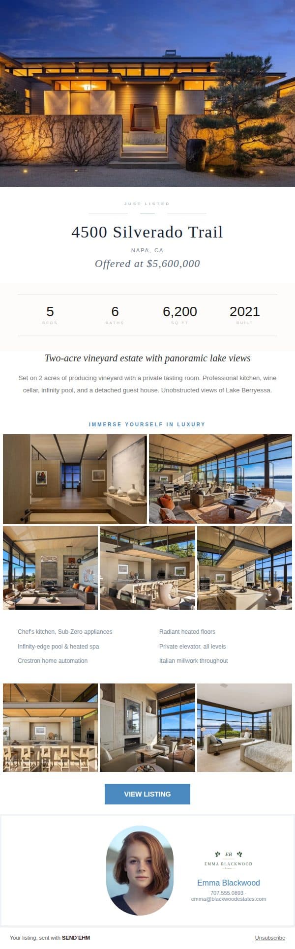 Vigil real estate email template preview